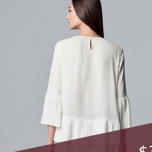 Simply Vera‎ white pleated peplum tunic - Picture 2 of 6
